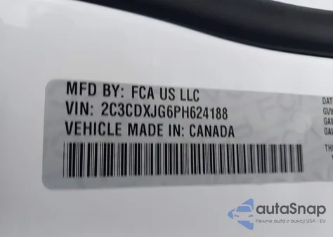 2023 Dodge Charger Sxt Awd z USA, uszkodzony, nr VIN 2C3CDXJG6PH624188